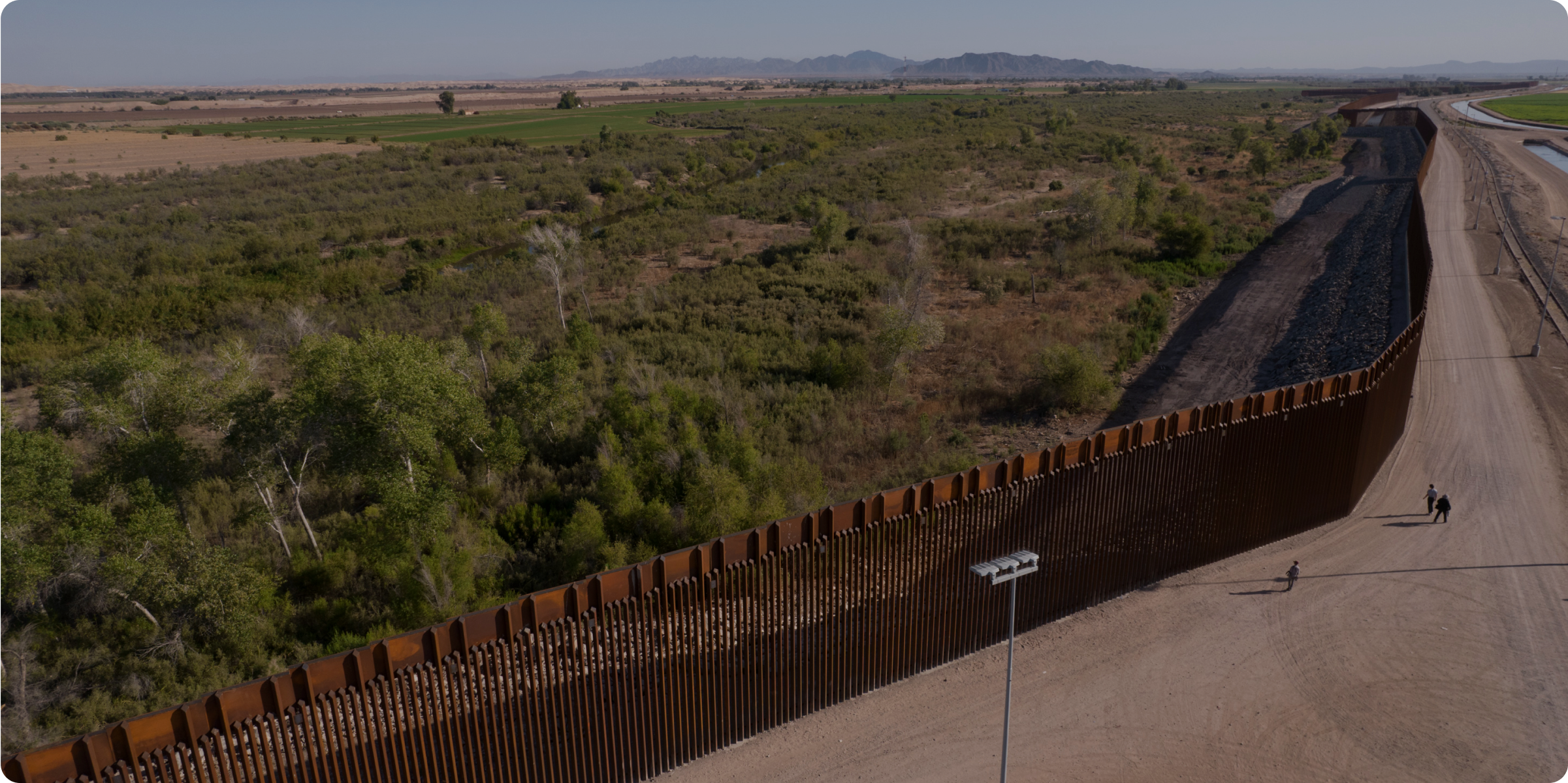 Skydio drone view of border