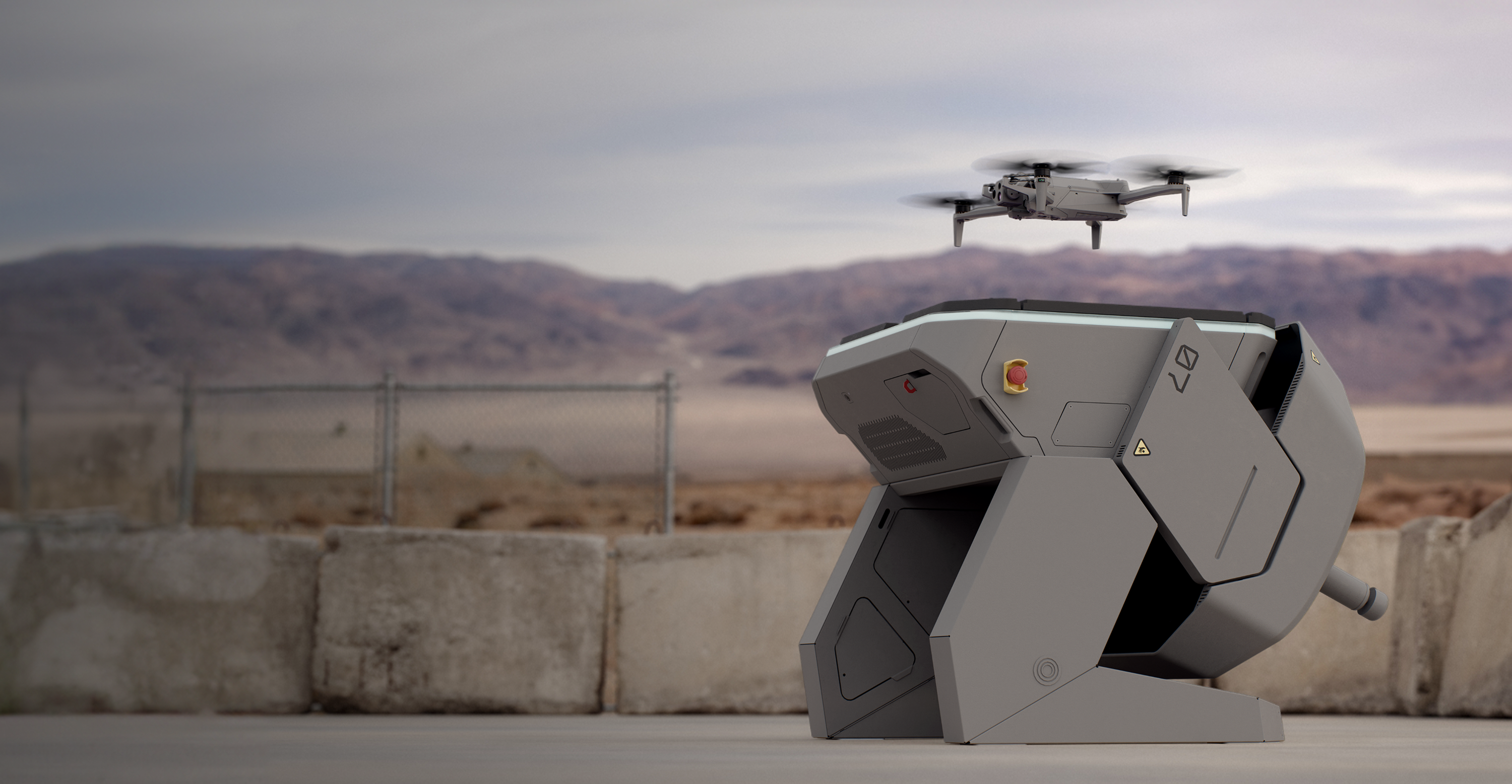Skydio X10 drone landing on a Skydio Dock 