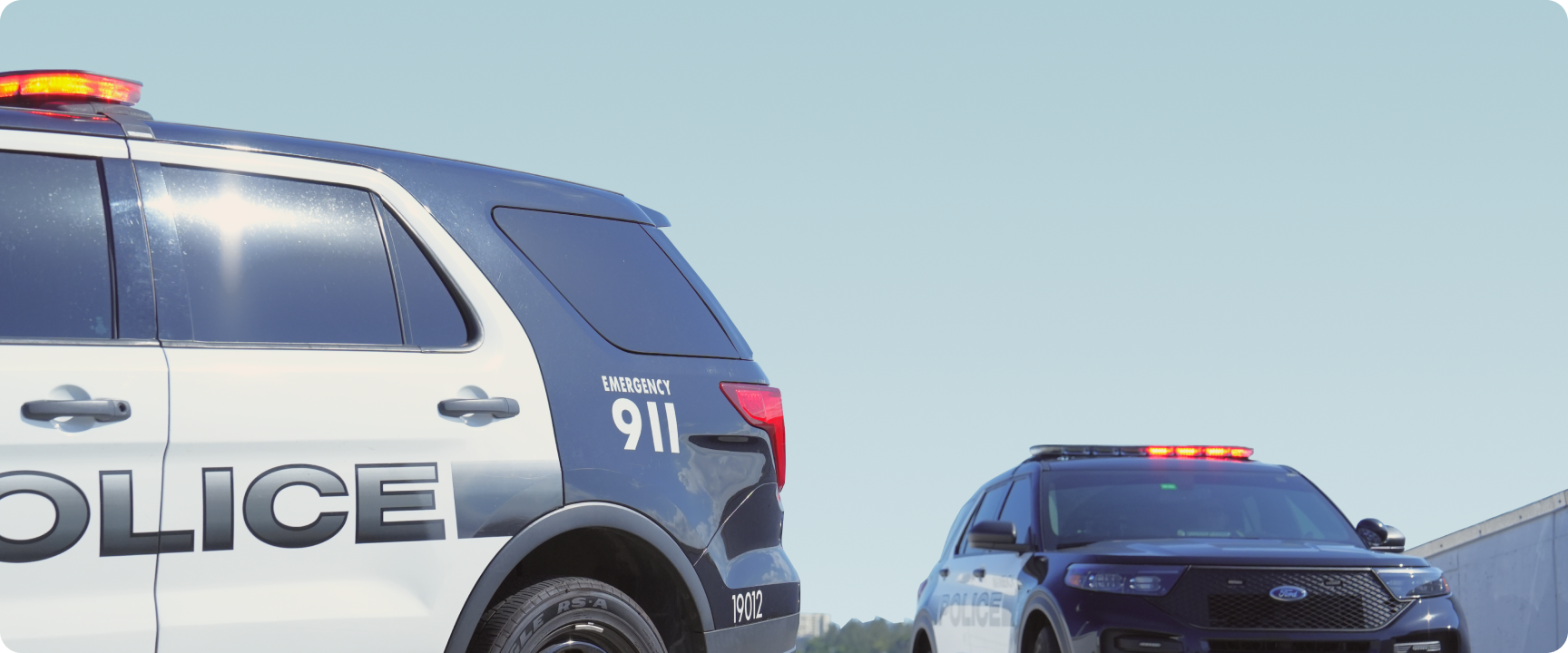 two police vehicles