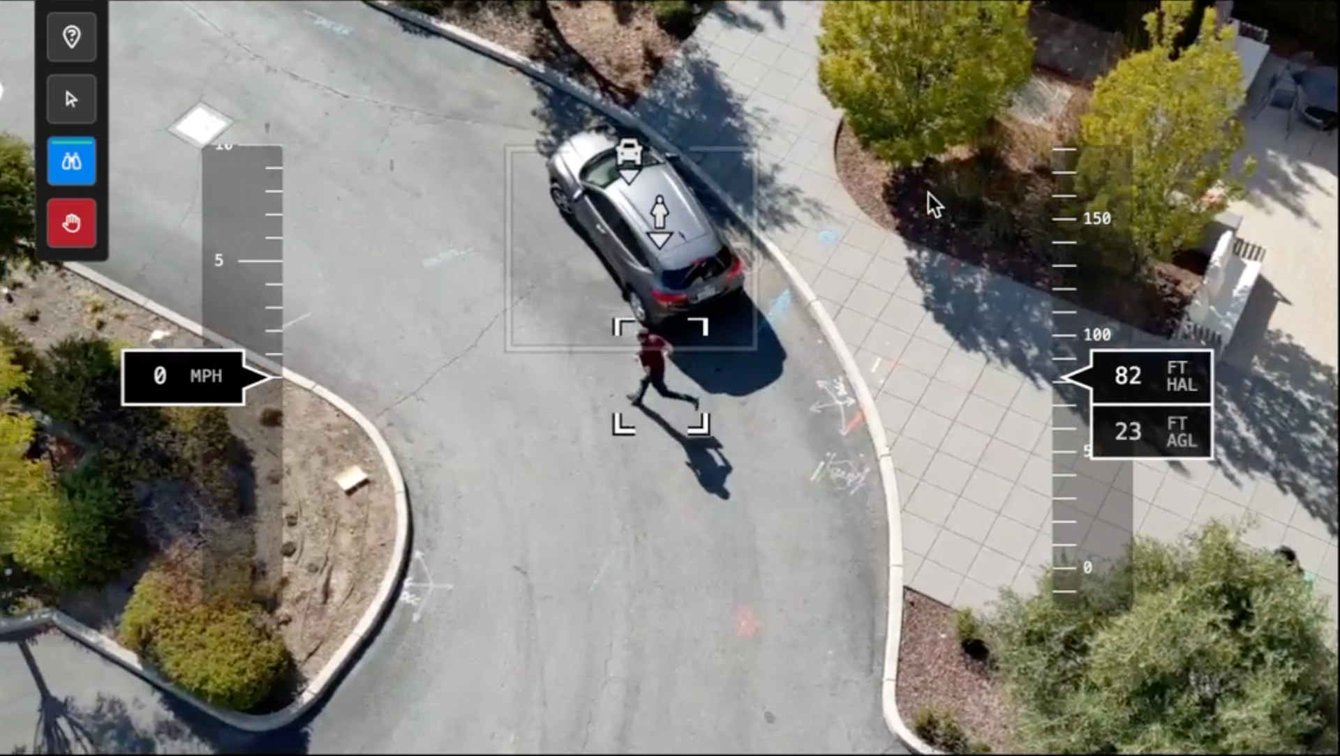 vehicle and person detected using skydio shadow