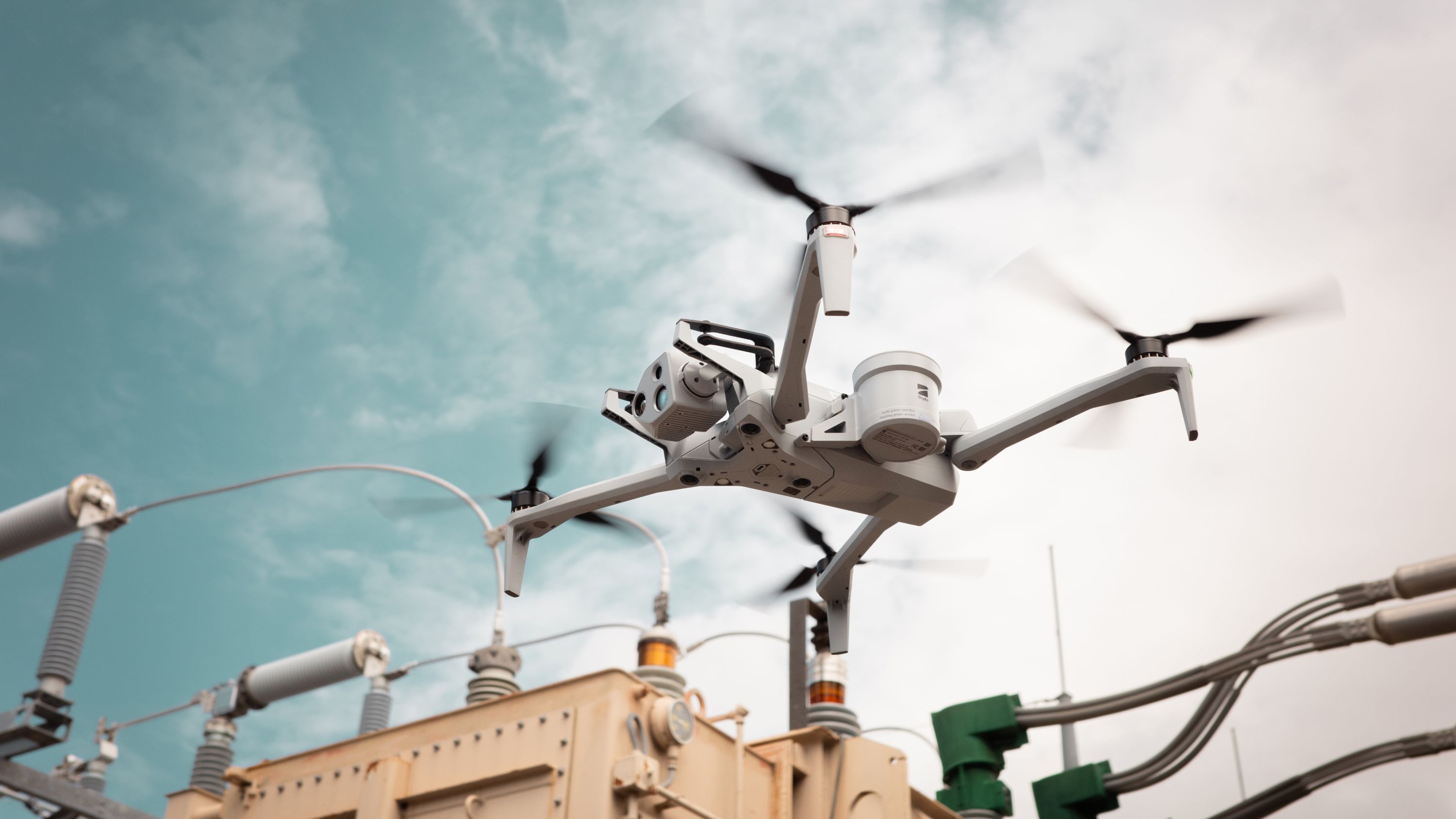Skydio X10 in flight in industry