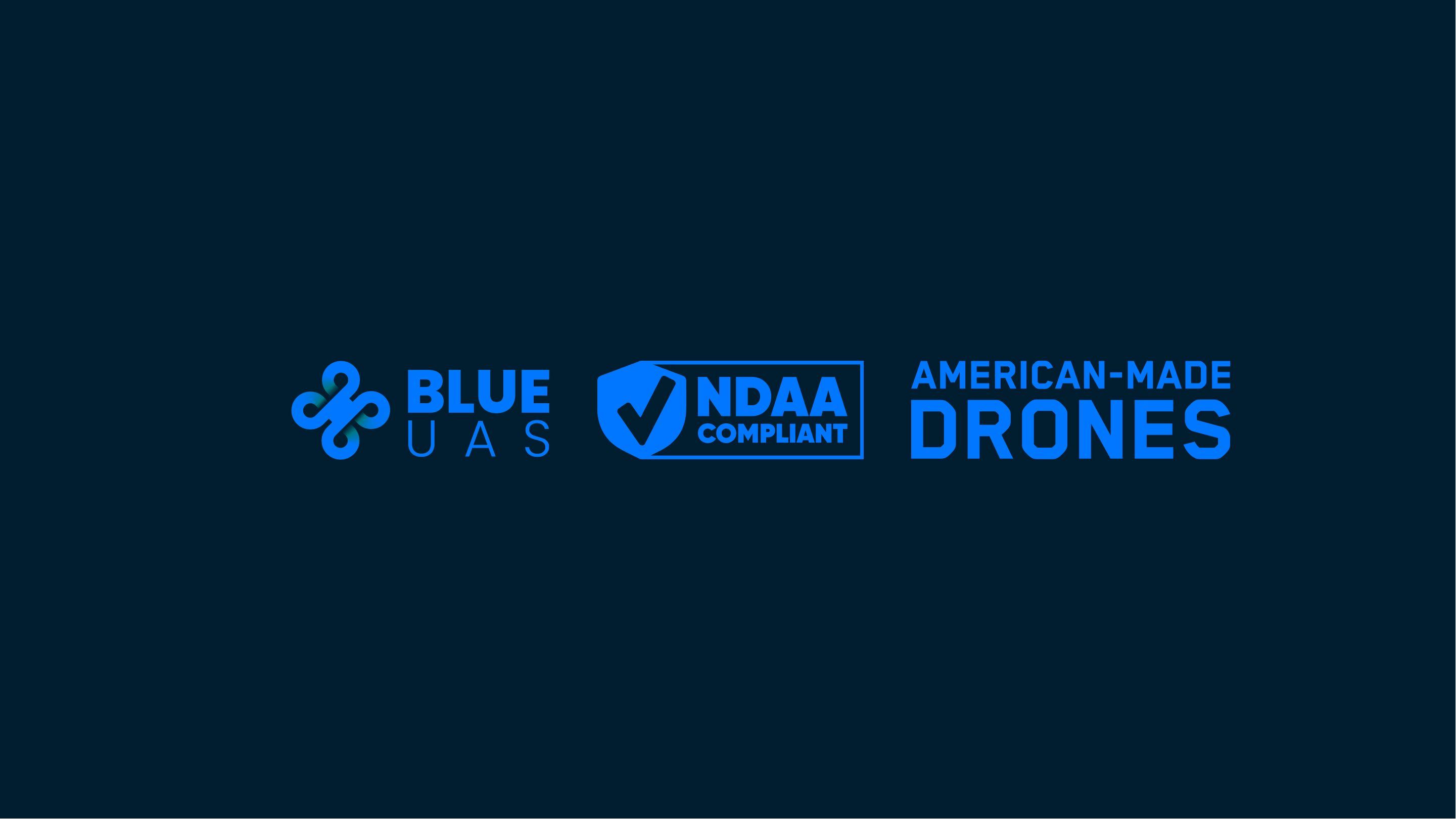 Skydio graphic - Blue UAS, NDAA Compliant, American-Made Drones