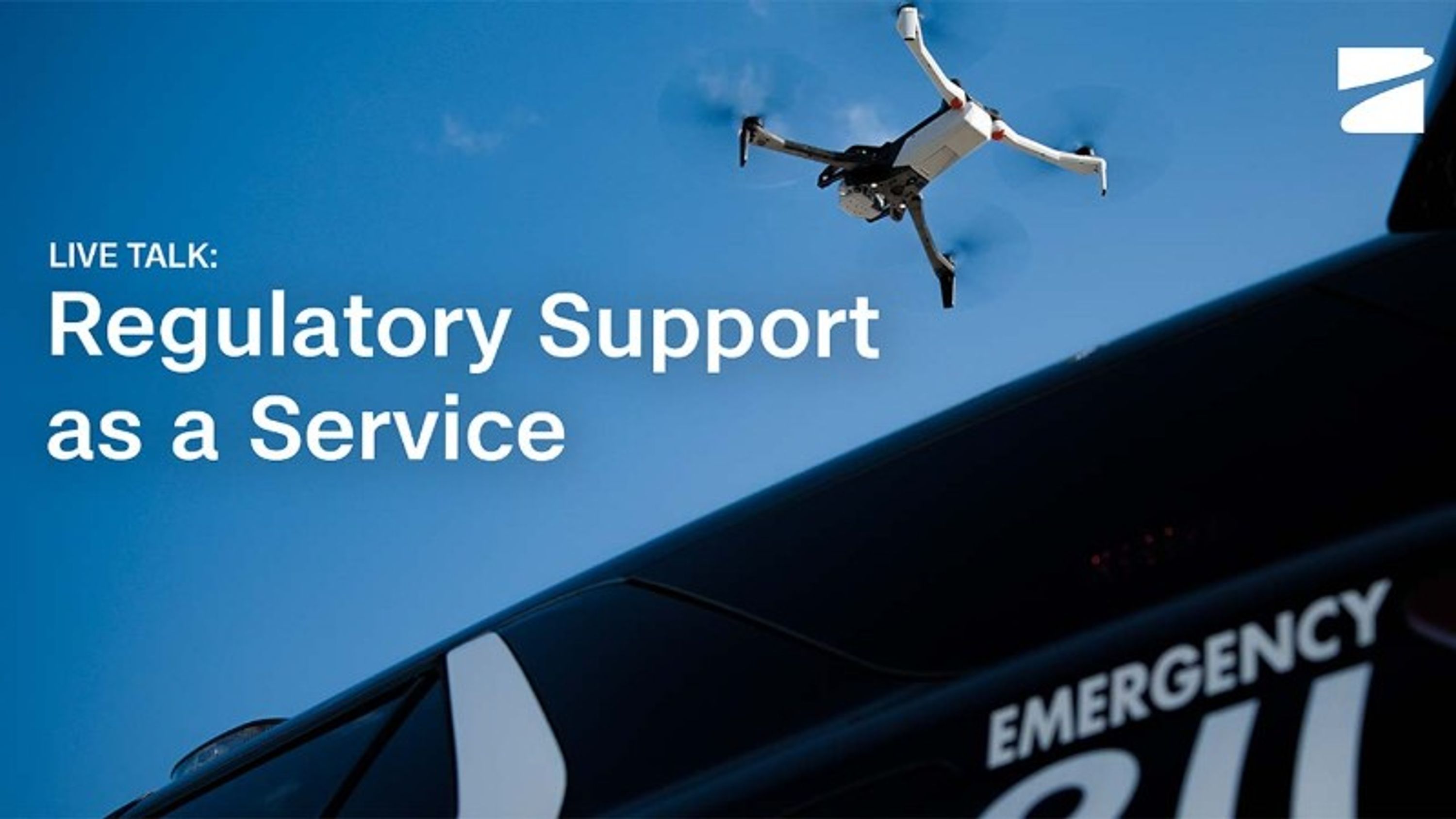 Skydio X10 drone flying over an emergency vehicle