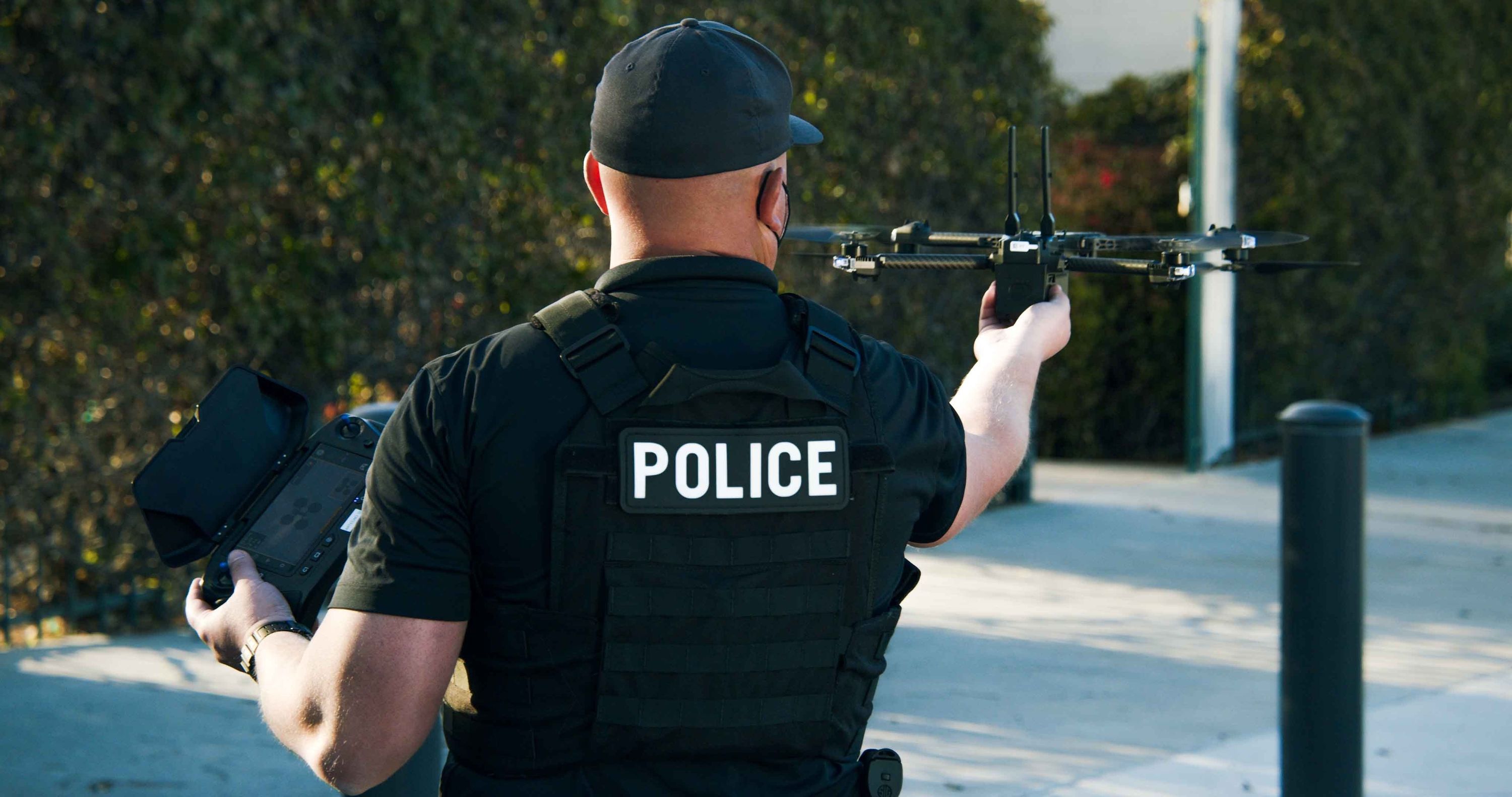 Police officer with Skydio drone