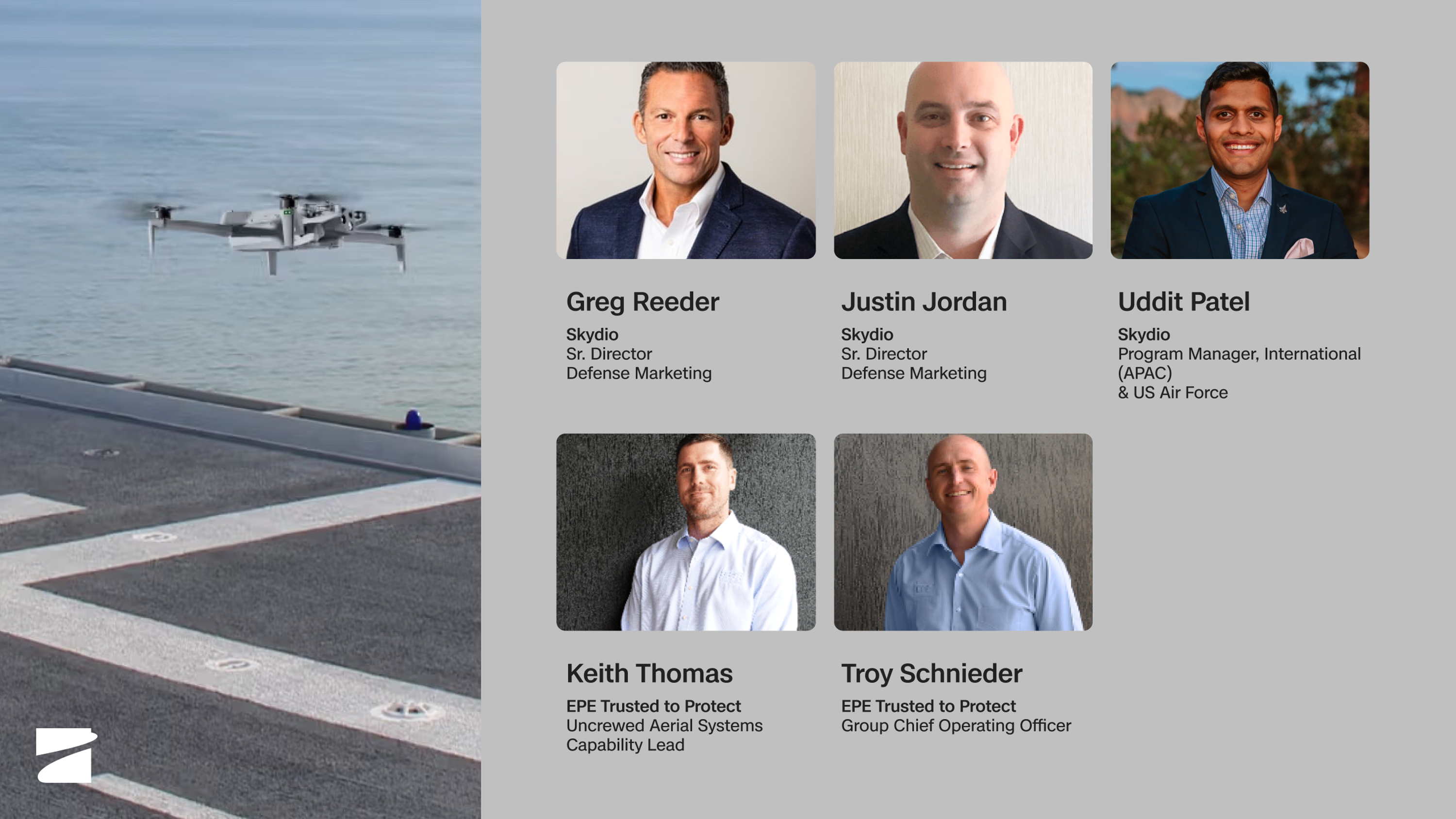 speakers on panel about Skydio UAS for national security