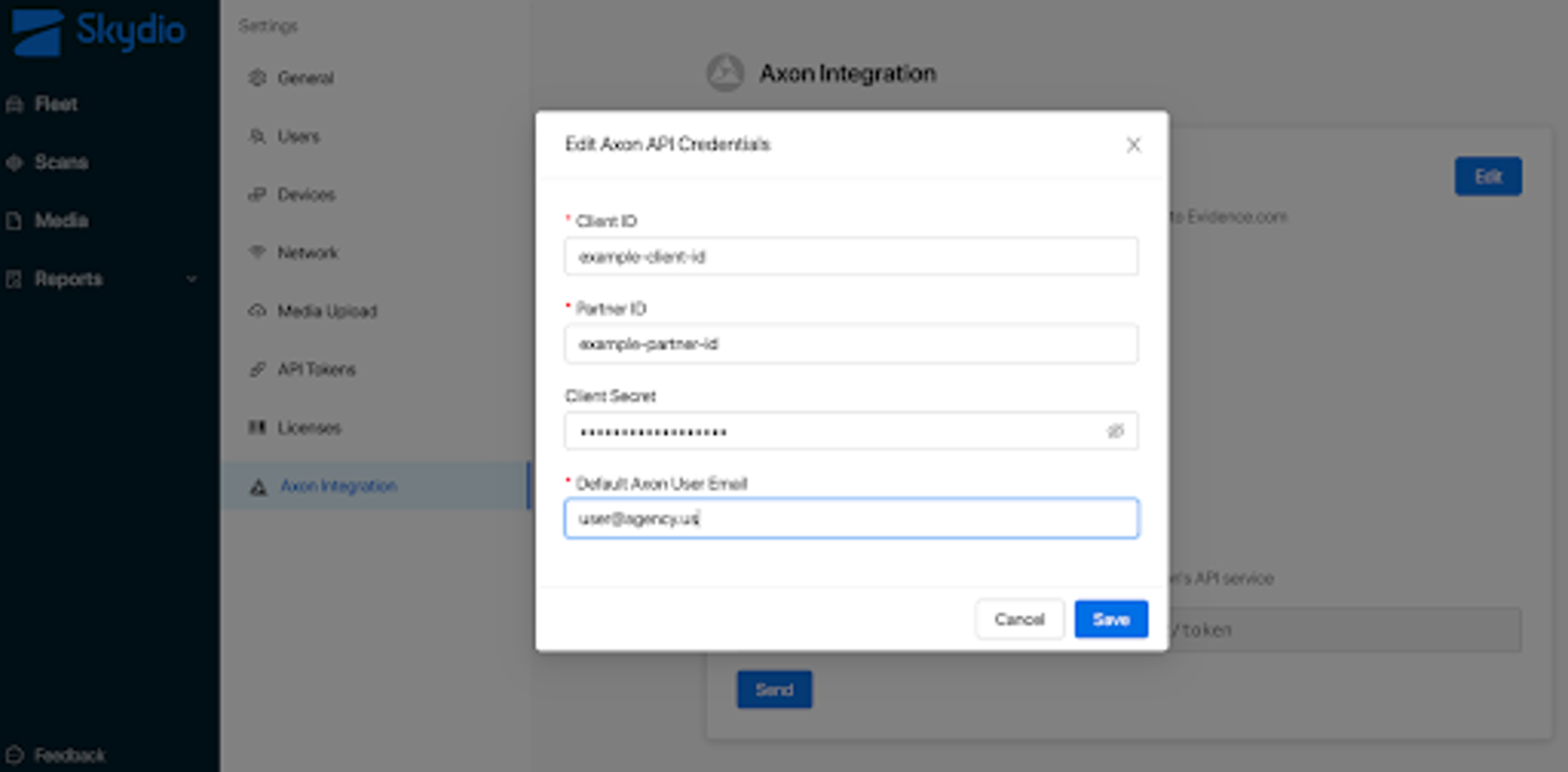 Credentials for Skydio API client