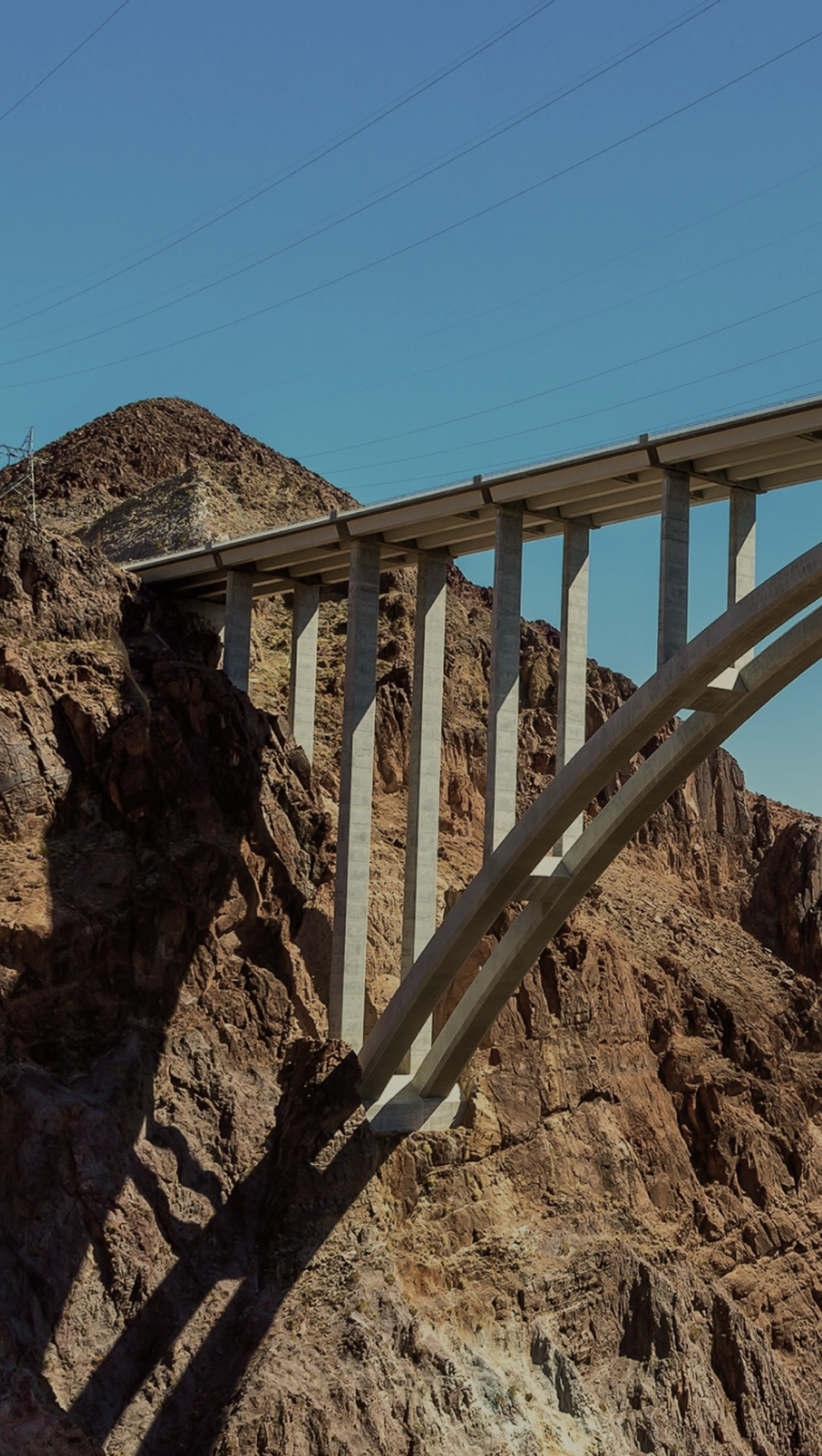 underside of high cement bridge