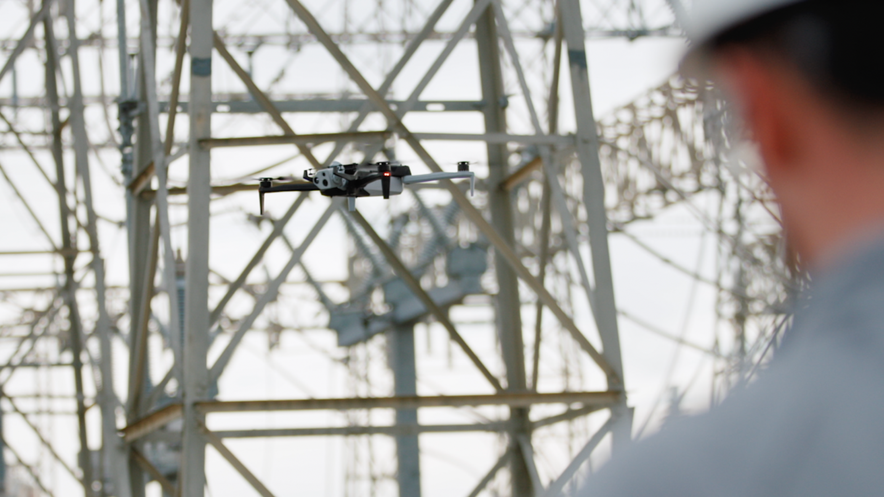 Skydio X10 drone flying a utility infrastructure inspection