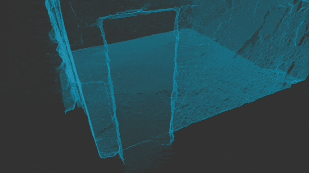Indoor scan of a room with a well-preserved fresco taken with the S2+.