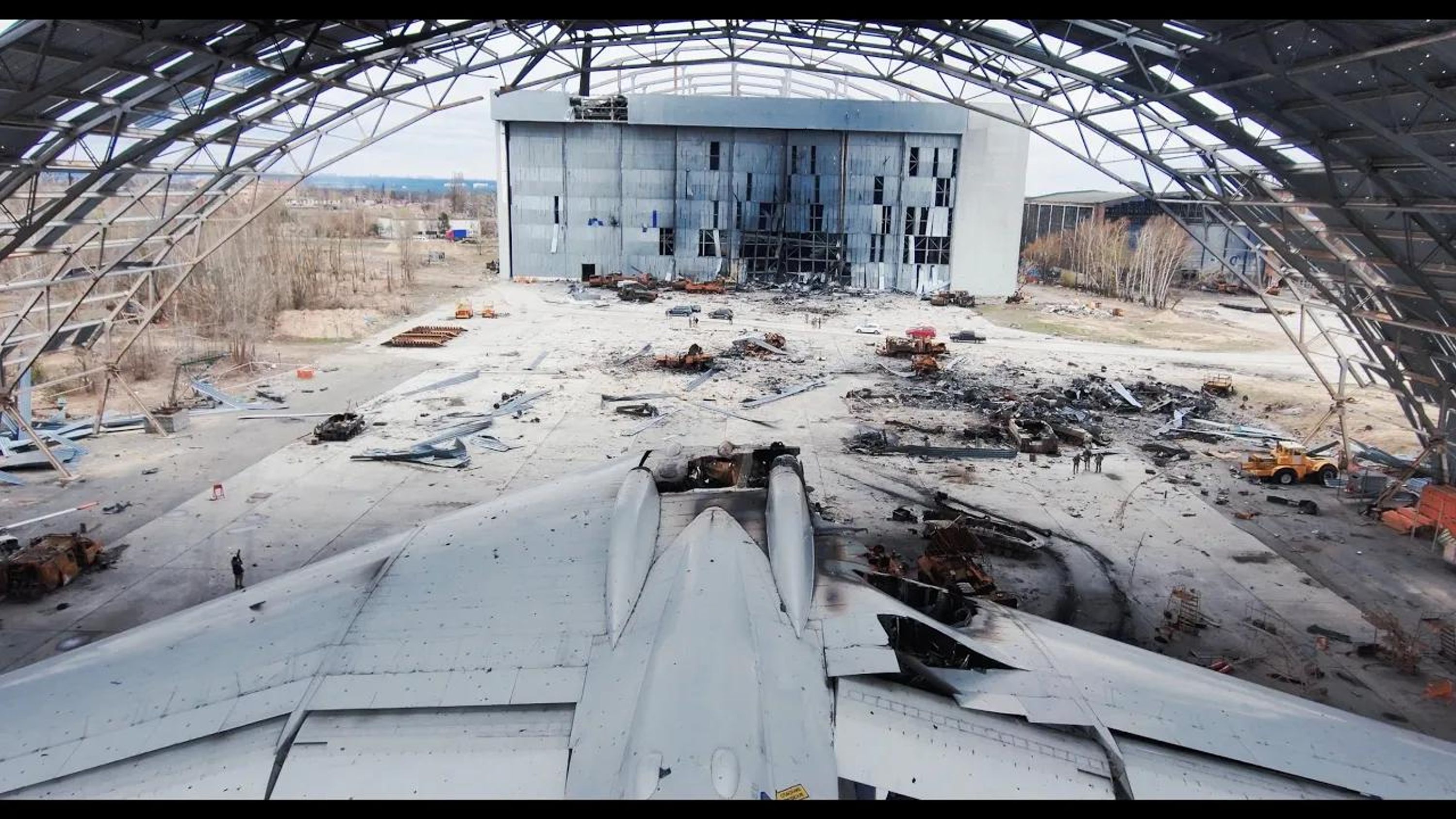 Skydio drone view documenting war crimes in the Ukraine