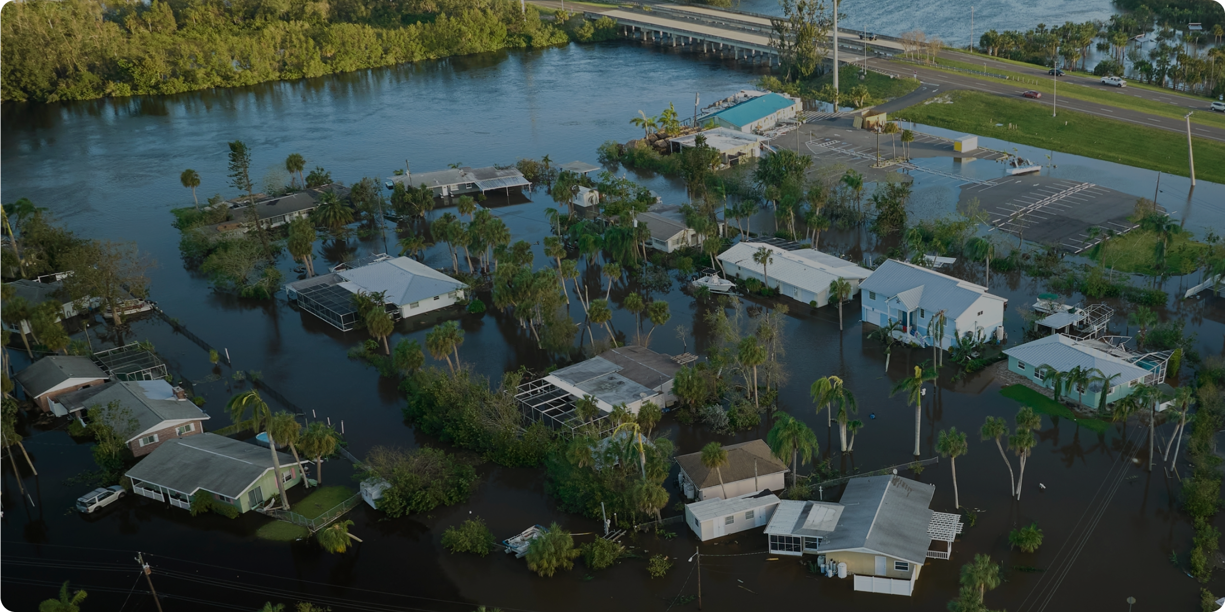 Skydio drone view of flooding