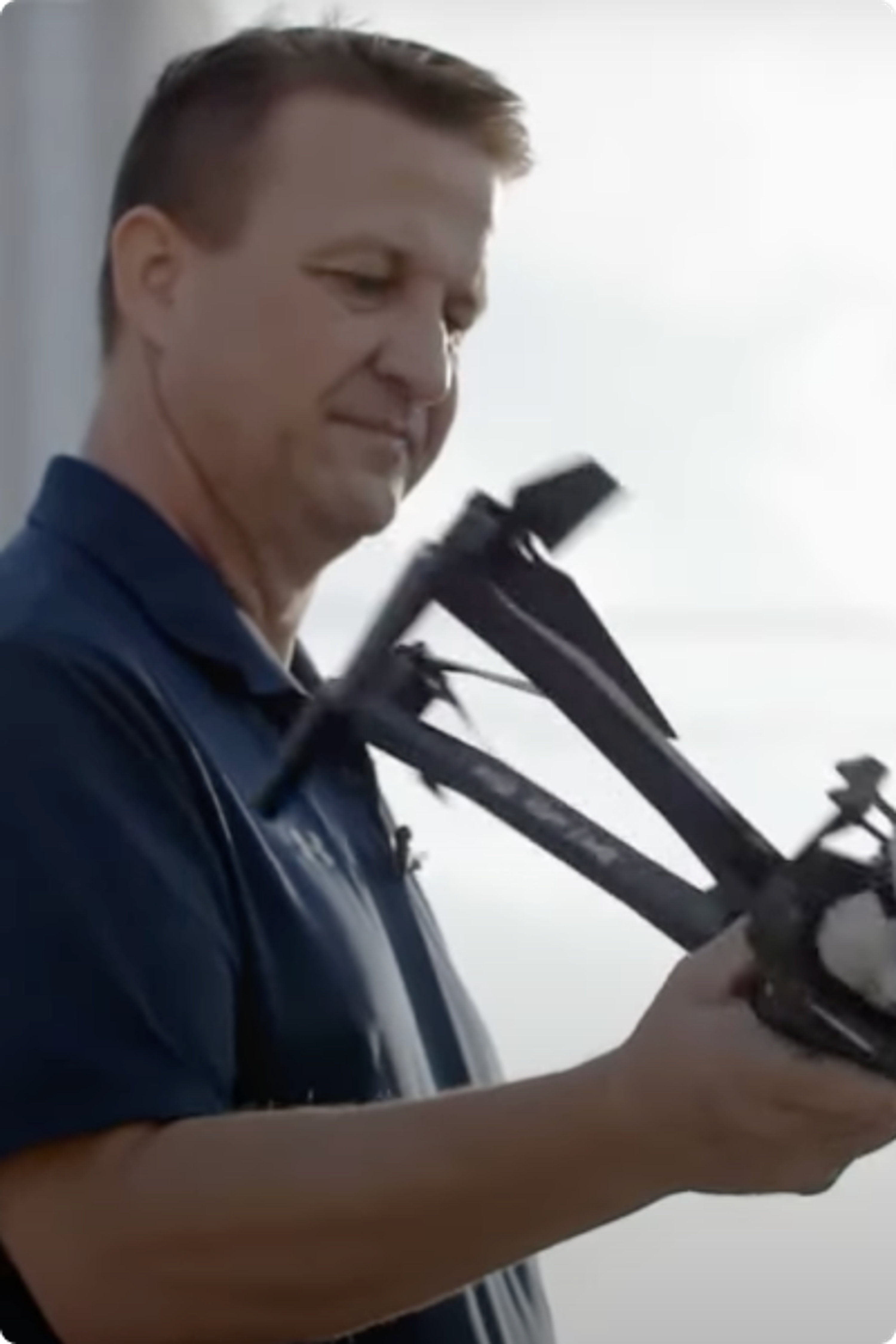 Captain Jason Bussert, OKCPD, holding Skydio drone