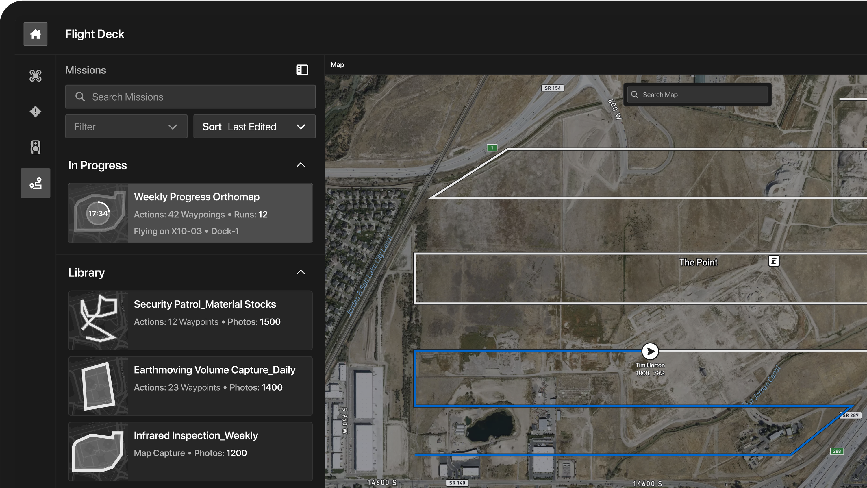 Skydio Cloud Mission Dashboard where you can create and schedule repeatable missions.