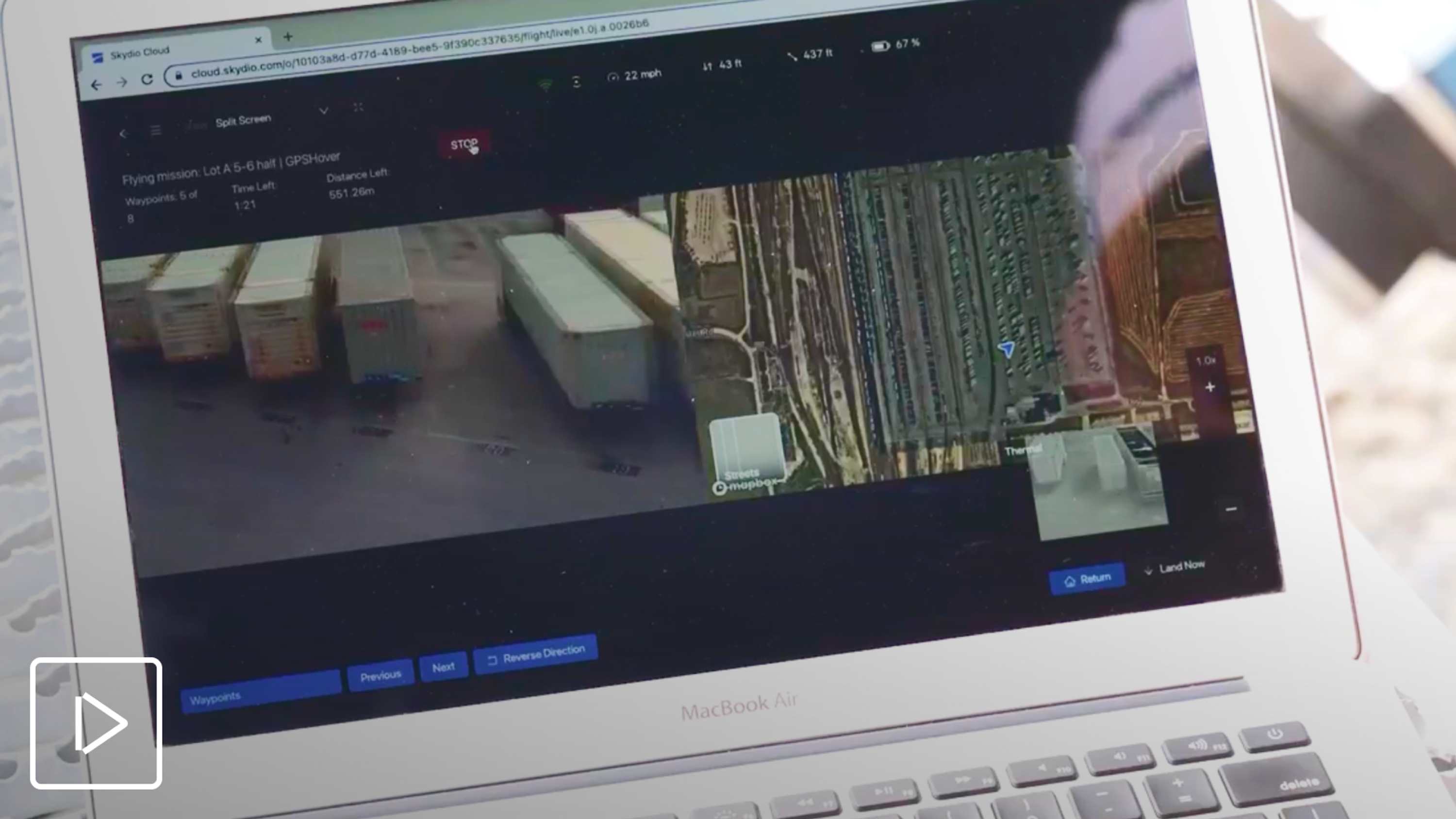 inventory of truck trailers captured with Skydio drone
