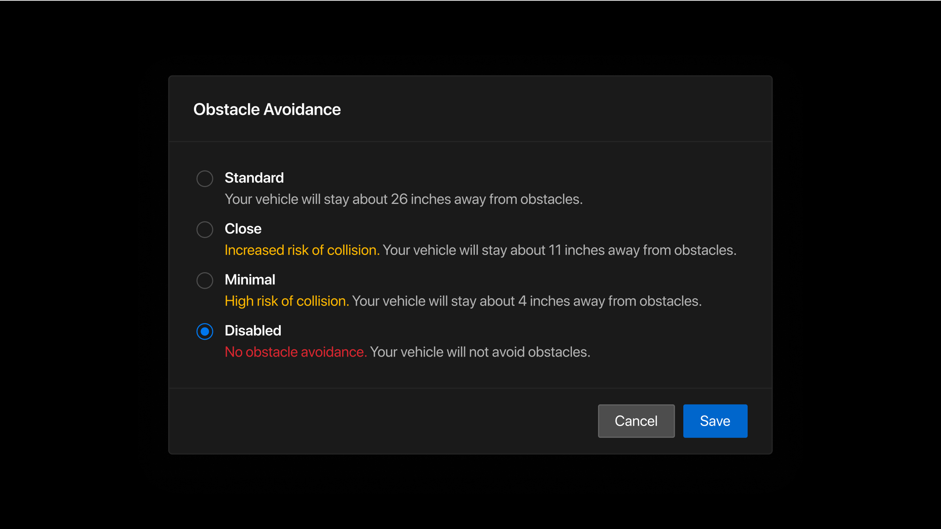 Turned off obstacle avoidance in complex environment