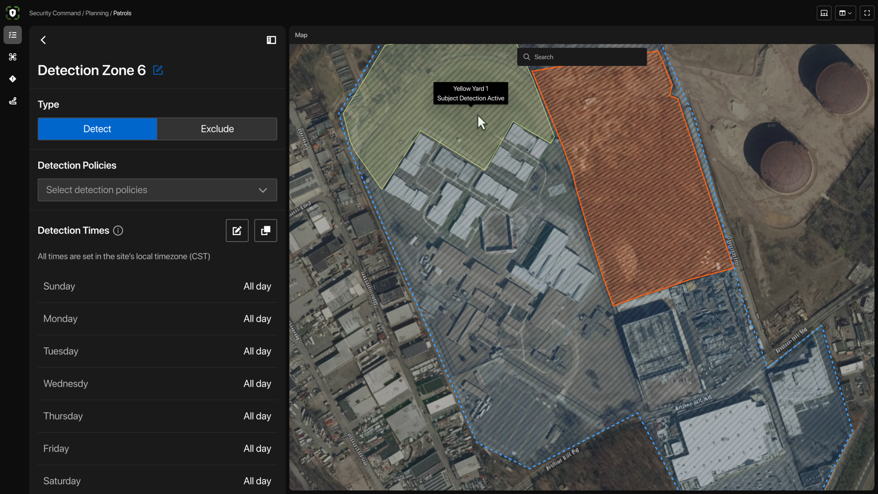 Skydio Security Command- Plan operations- Plot detection Zones and Keep out areas.
