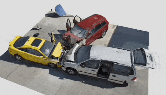 Inspecting a 3D model captured by a Skydio drone of a crash scene