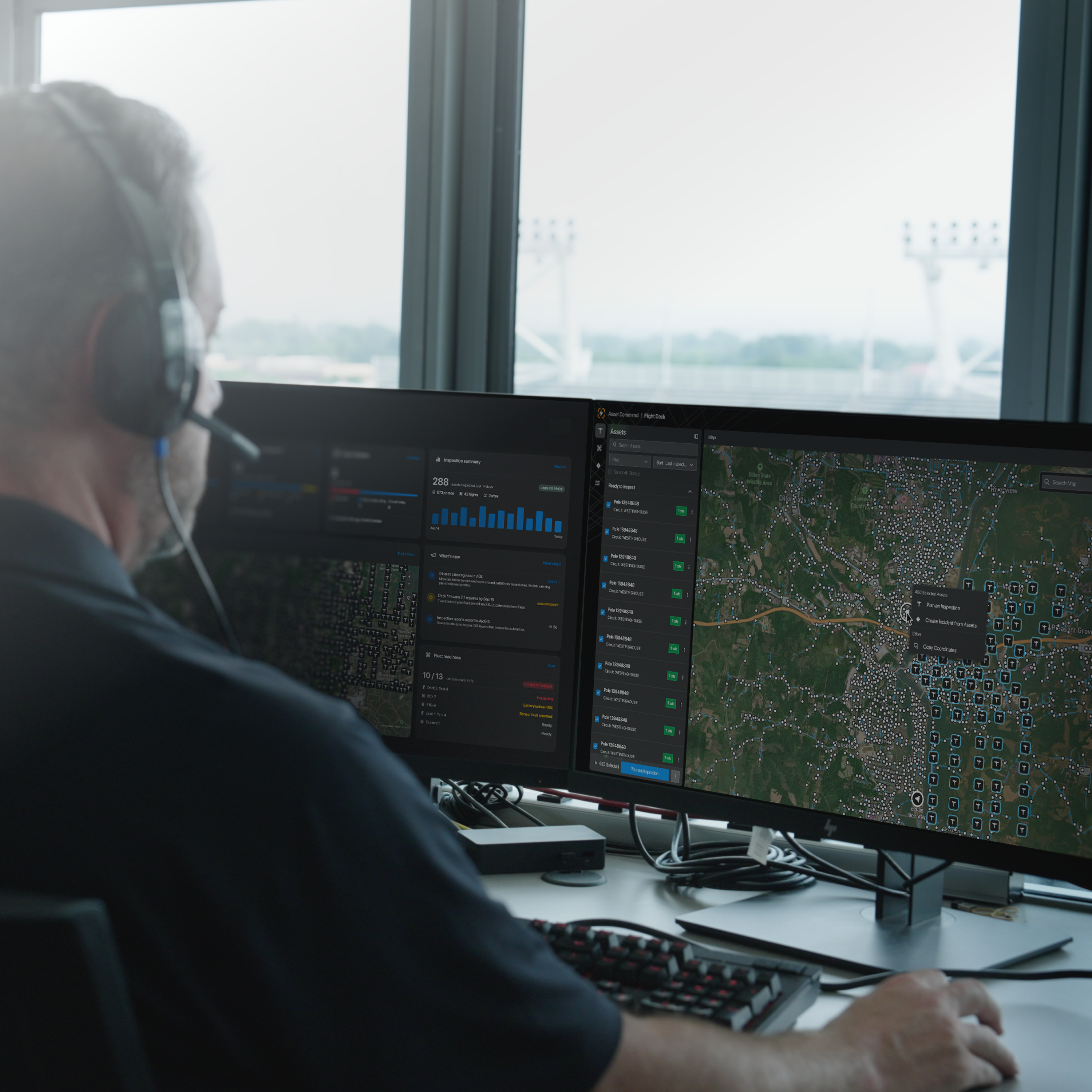 Asset Command Applicaiton capabilities offers multiple actions to take with each individual asset