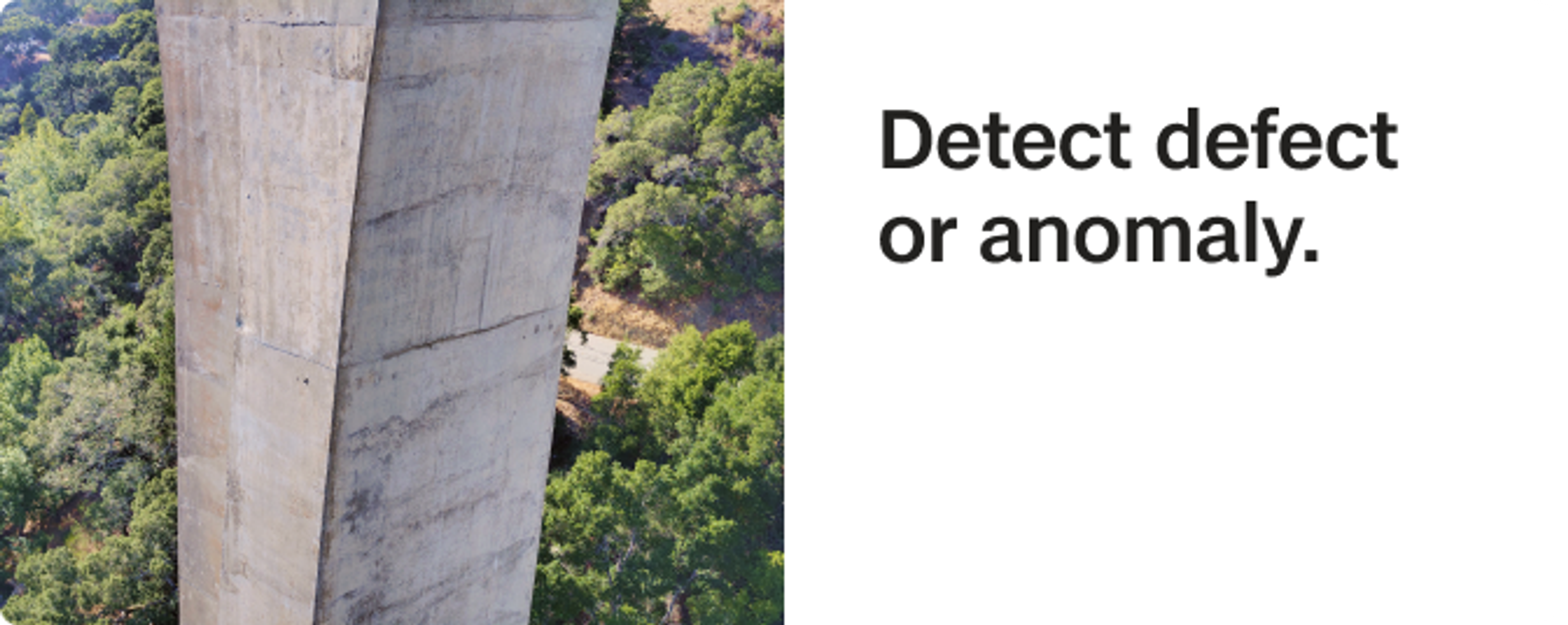 defect in infrastructure spotted with capture from a Skydio inspection drone