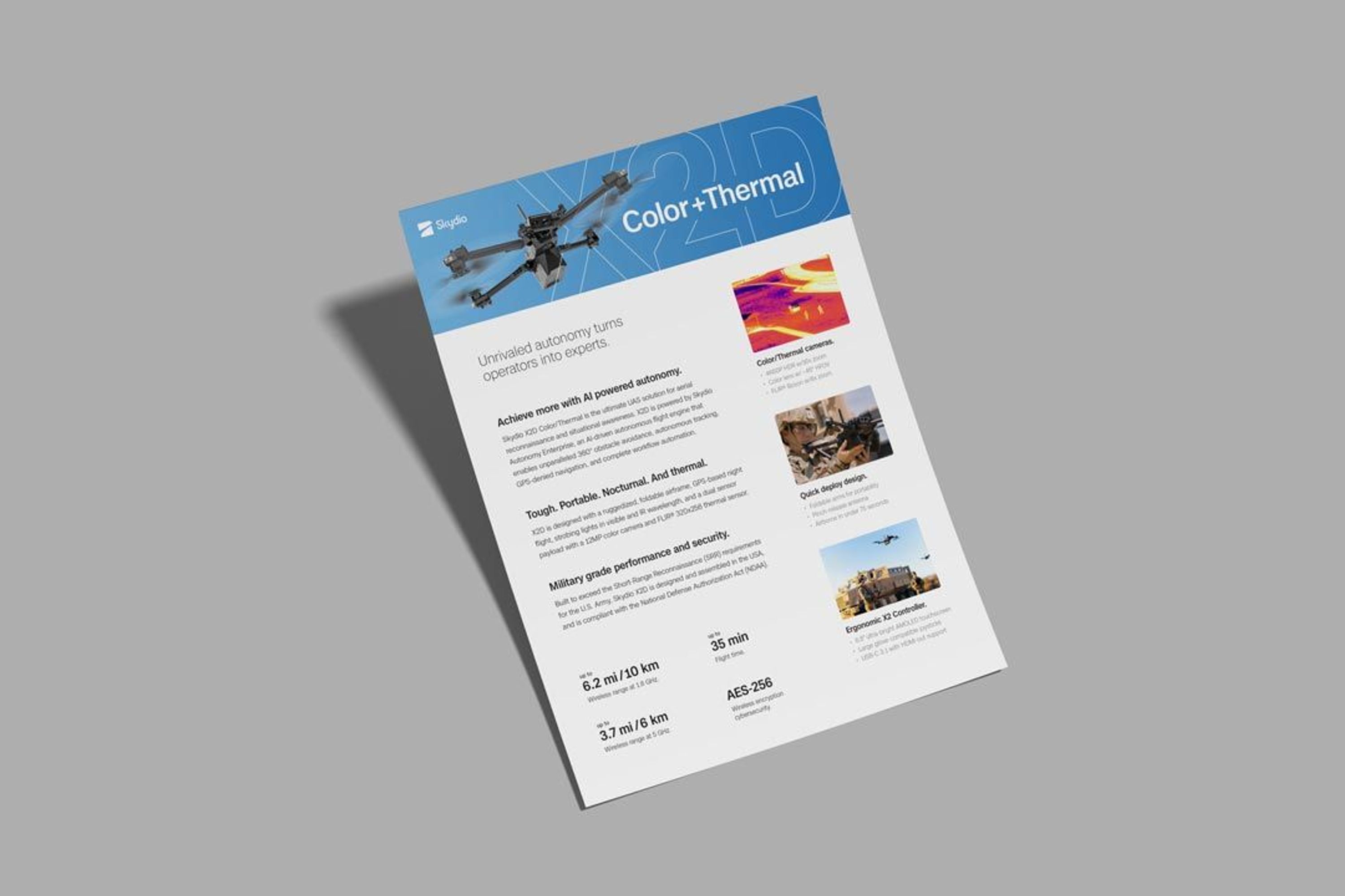 image of Skydio X2D data sheet