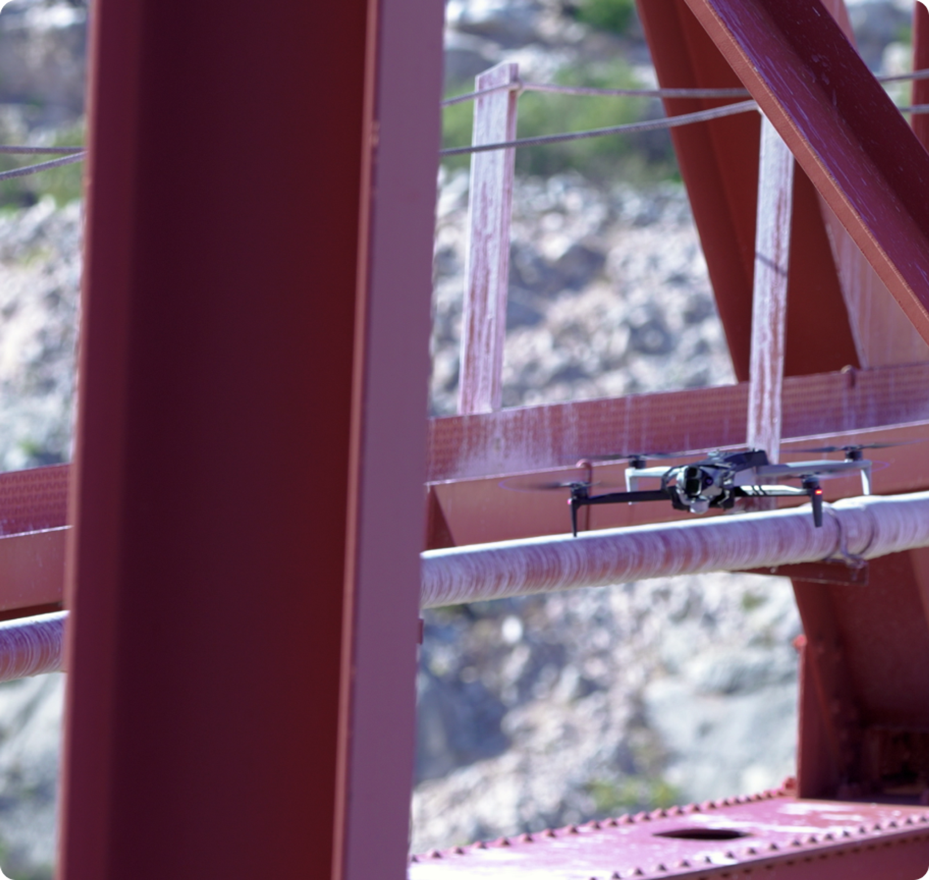 Skydio X10 autonomously scanning Pecos bridge for inspection and documentation in Texas