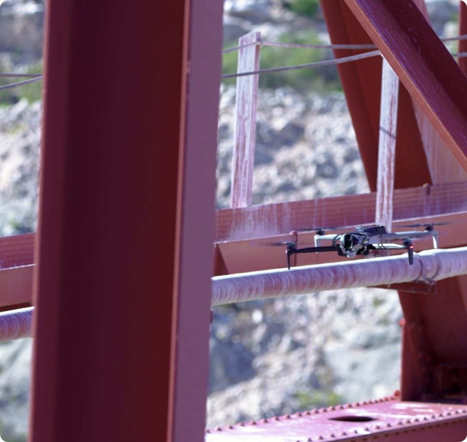 Skydio X10 autonomously scanning Pecos bridge for inspection and documentation in Texas