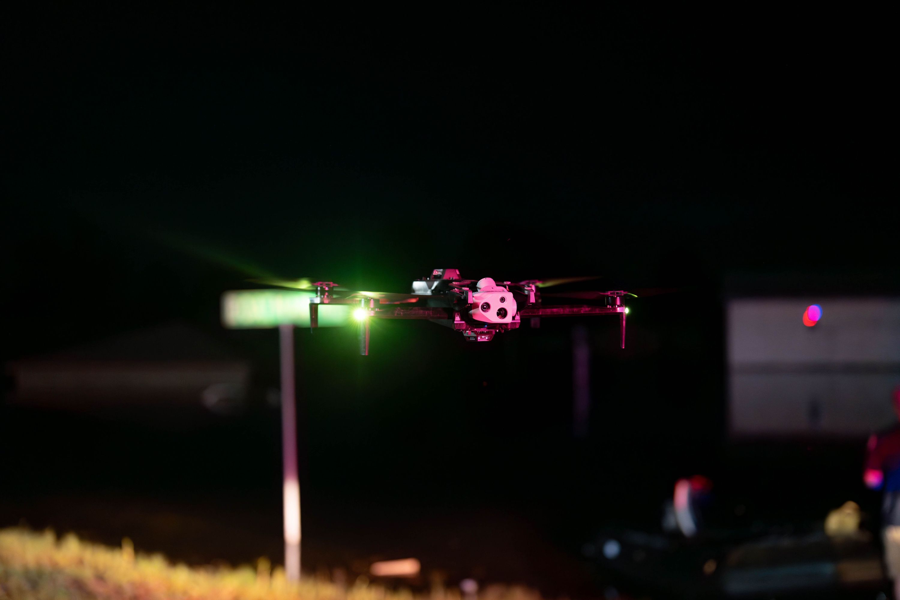 Skydio drone at night