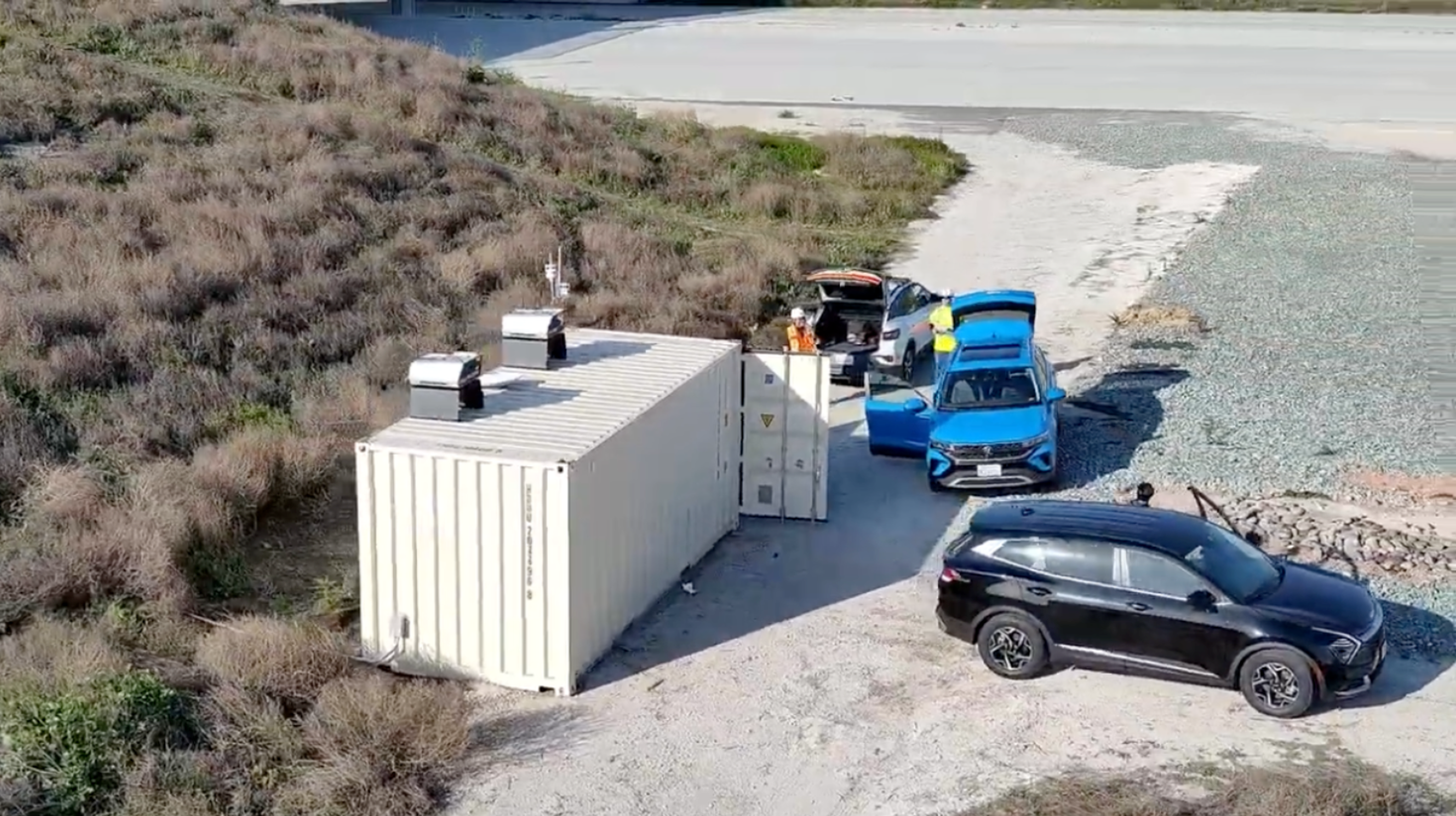 picture of trucks and a storage container