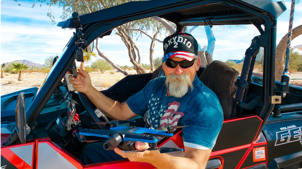 veteran holding Skydio drone