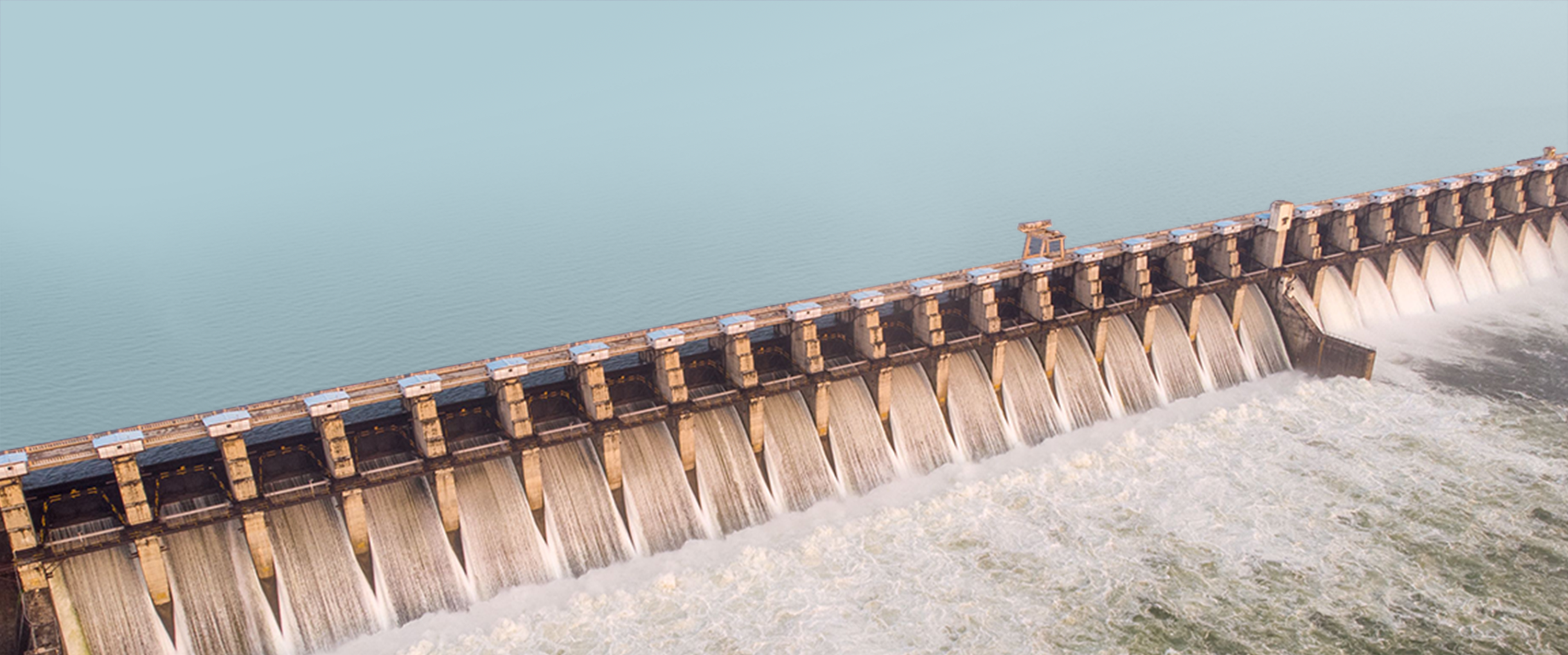 drone view of a dam