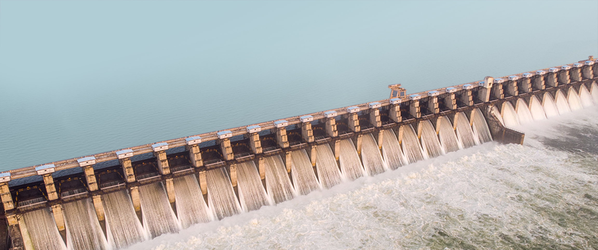 drone view of a dam