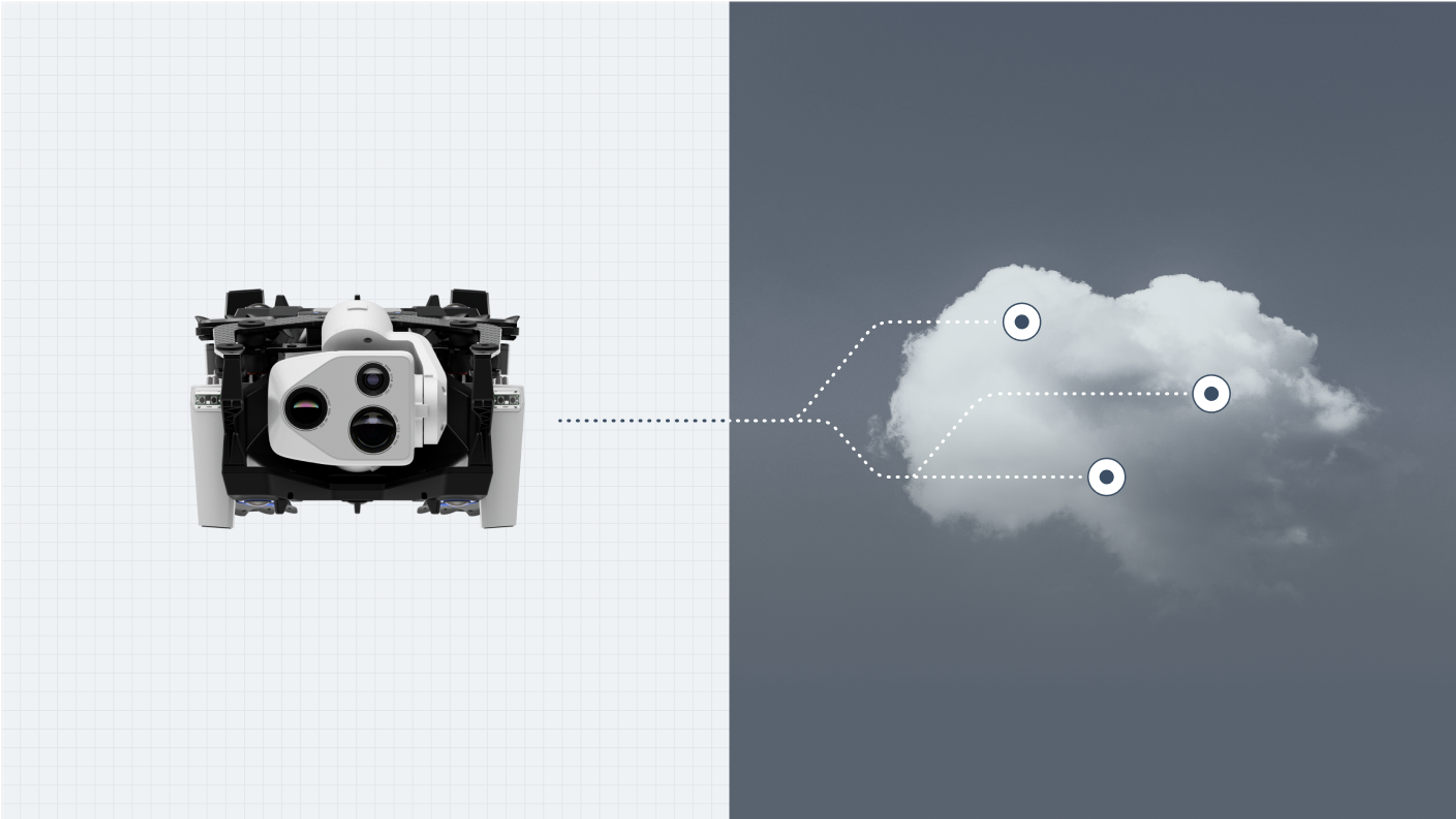 graphic showing Skydio Media Sync from Skydio X10 drone