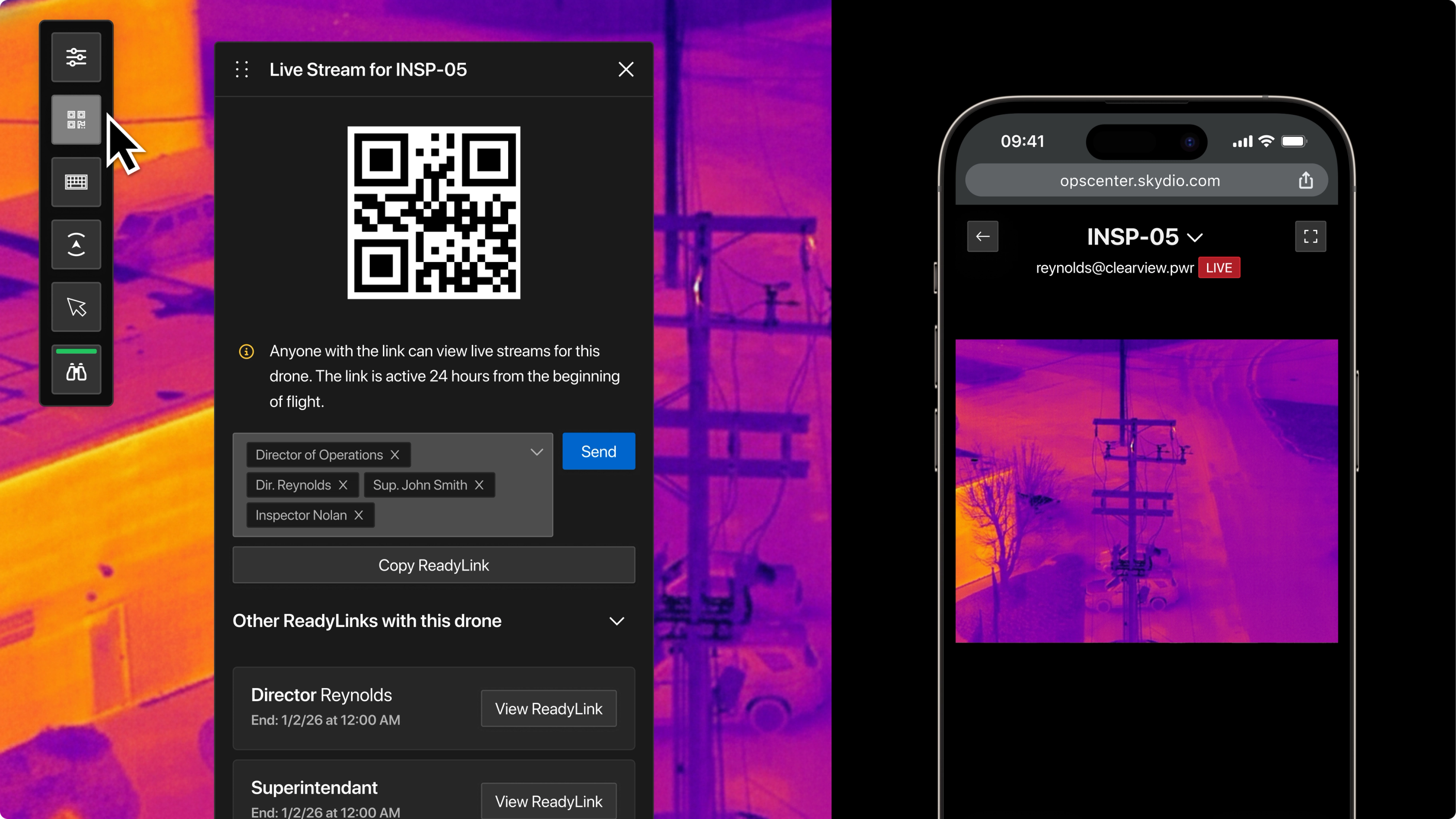 Use Skydio Readylink to share a live view to stakeholders and responding personnel