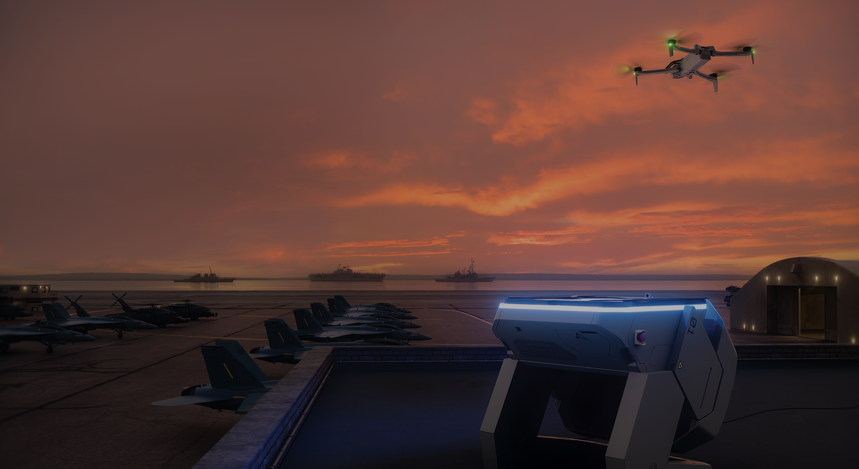 Skydio X10 launching from Dock for X10 for an autonomous patrol mission