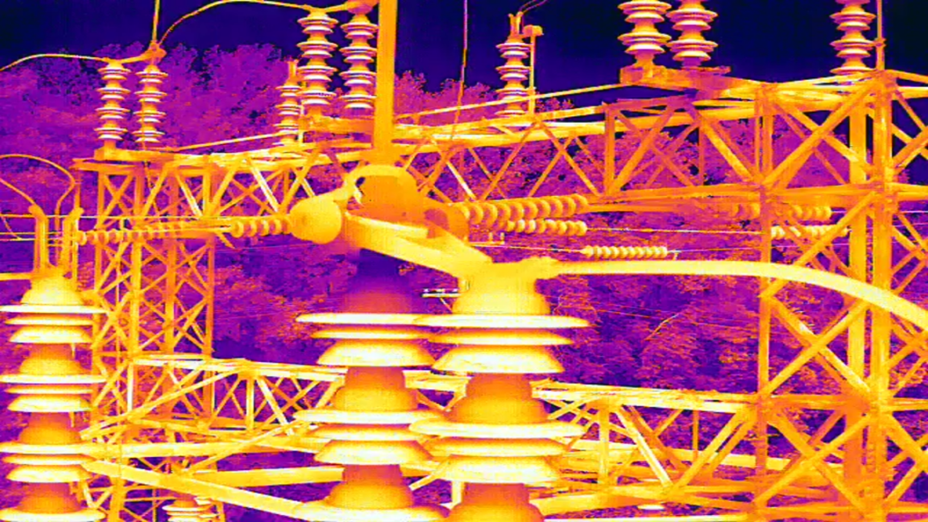 a thermal view of a power transformer captured with a Skydio drone