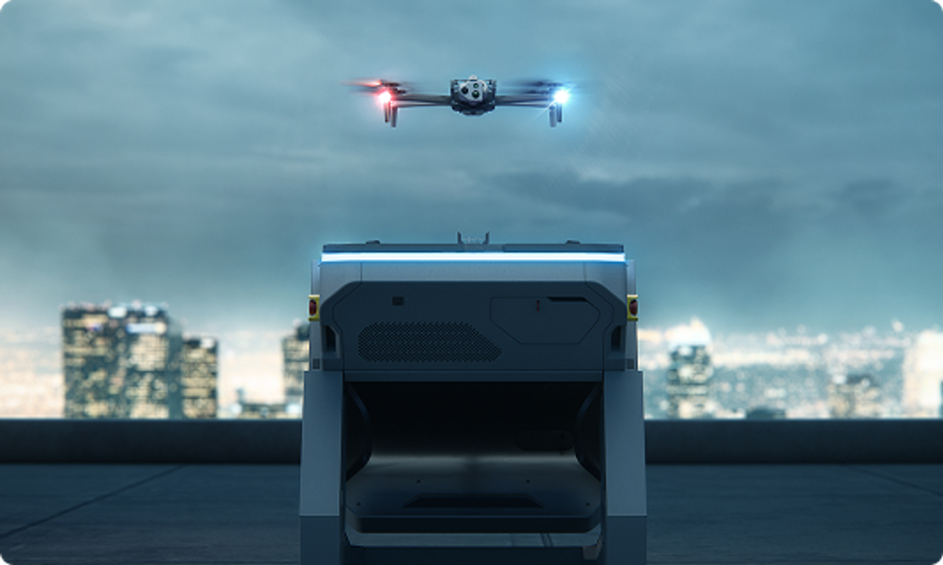 Officer on Patrol launching Skydio X10 drone to see overview of crime scene