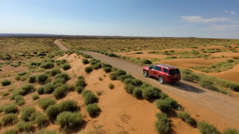 SUV in desert