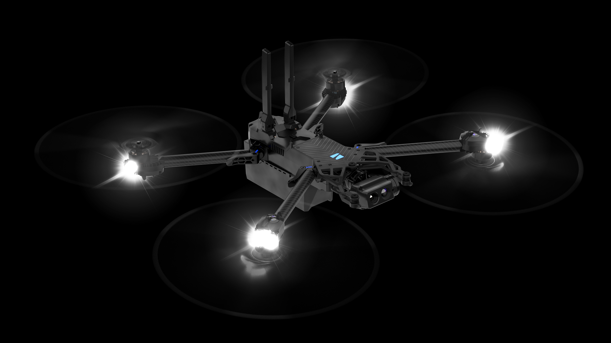 Skydio x2 drone at night