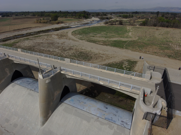 Drone photo of the Sepulveda Dam