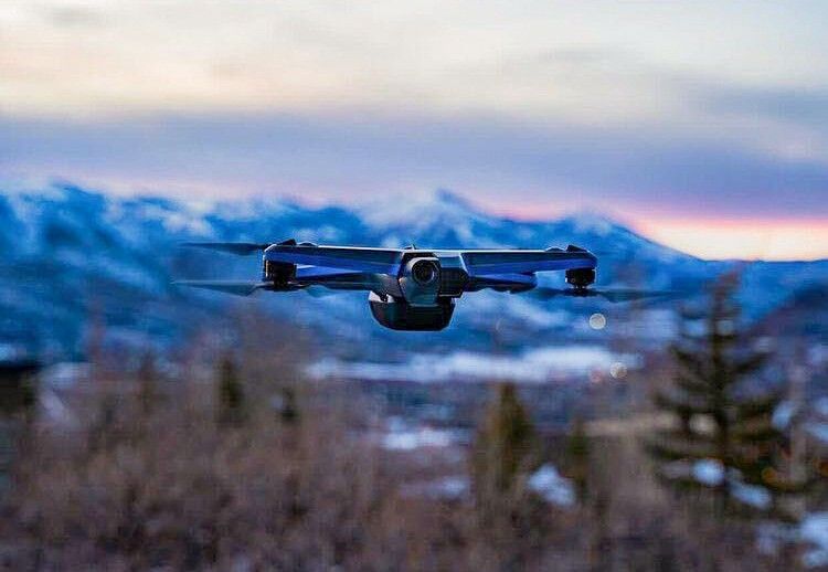Skydio 2 Autonomous Drone Flying at sunset