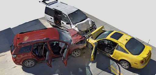 3d scan car crash accident scene