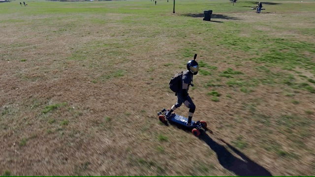 Skydio 2 e-skate follow drone