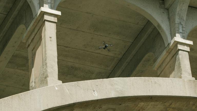drone under bridge