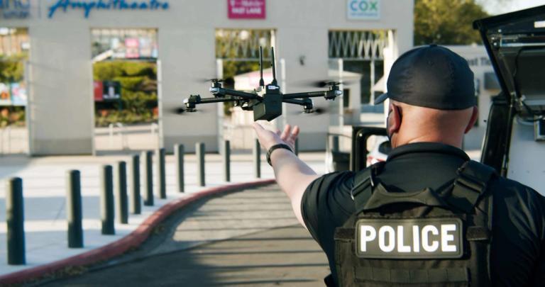 police drone hand launch