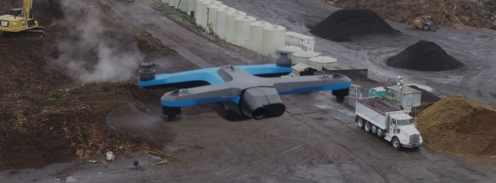 skydio drone s2 over construction site