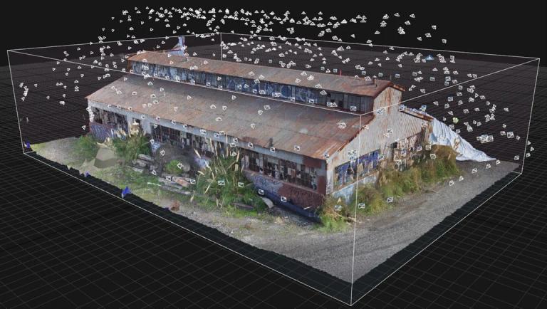 skydio 3d scan model of warehouse 