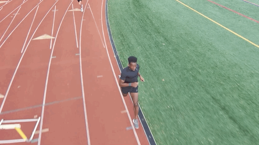 Hellah Sidibe running on the track