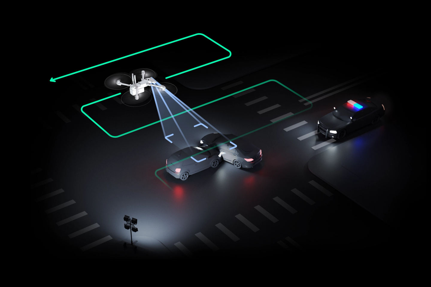 2D GPS Night Flight for accident scene reconstruction