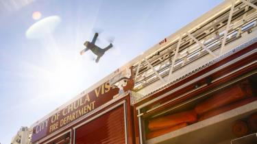 skydio drone firefighting fire truck