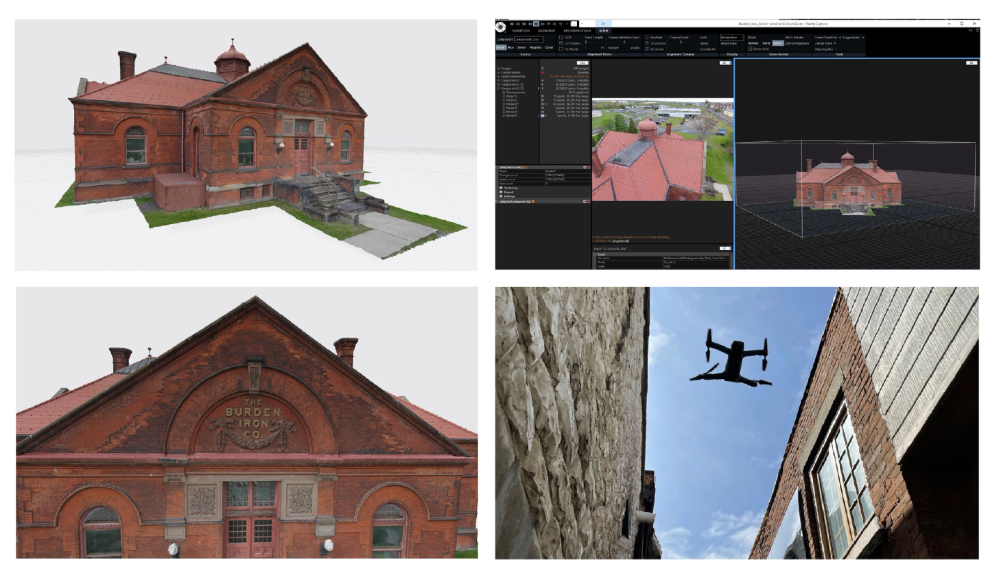 CapturingReality, Burden Iron works Museum, digital twin, historical building, Skydio 3D Scan, Drone Inspection, Drone use cases